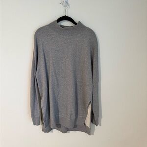 Free People grey split hem mock neck sweater